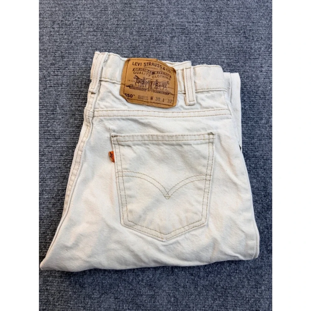 Vintage‎ Levis 550 Mens 30x32 White Jeans Relaxed Fit Tapered Leg USA Made 90s